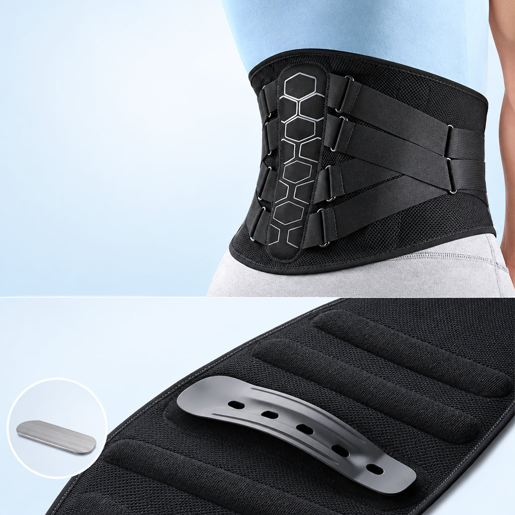 Back Brace For Lower Back Pain Relief With Pulley System Black, Xl-3