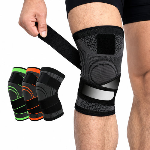 Orange AOLIKES 3D Knee Support Brace Compression Sleeve Arthritis Pain Relief Gym-0