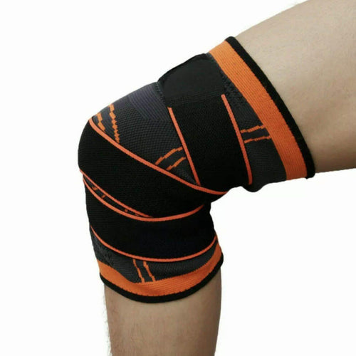 Orange AOLIKES 3D Knee Support Brace Compression Sleeve Arthritis Pain Relief Gym-1